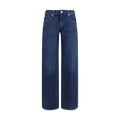 Blue Cotton Straight-Leg Jeans