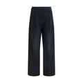 Black Cotton Casual Pants