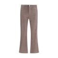 Beige Cotton High-Waisted Jean
