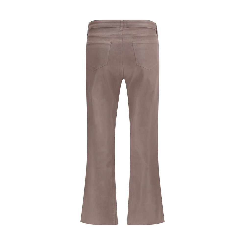 Beige Cotton High-Waisted Jean