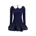 Blue Viscose Cocktail Dress