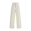 White Cotton Straight-Leg Jeans