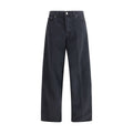 Black Cotton Straight-Leg Jeans