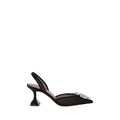 Black Nylon High Heel Pumps