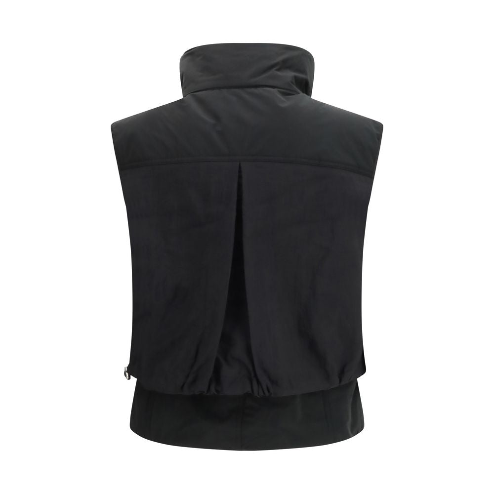 Black Nylon Sleeveless Jacket