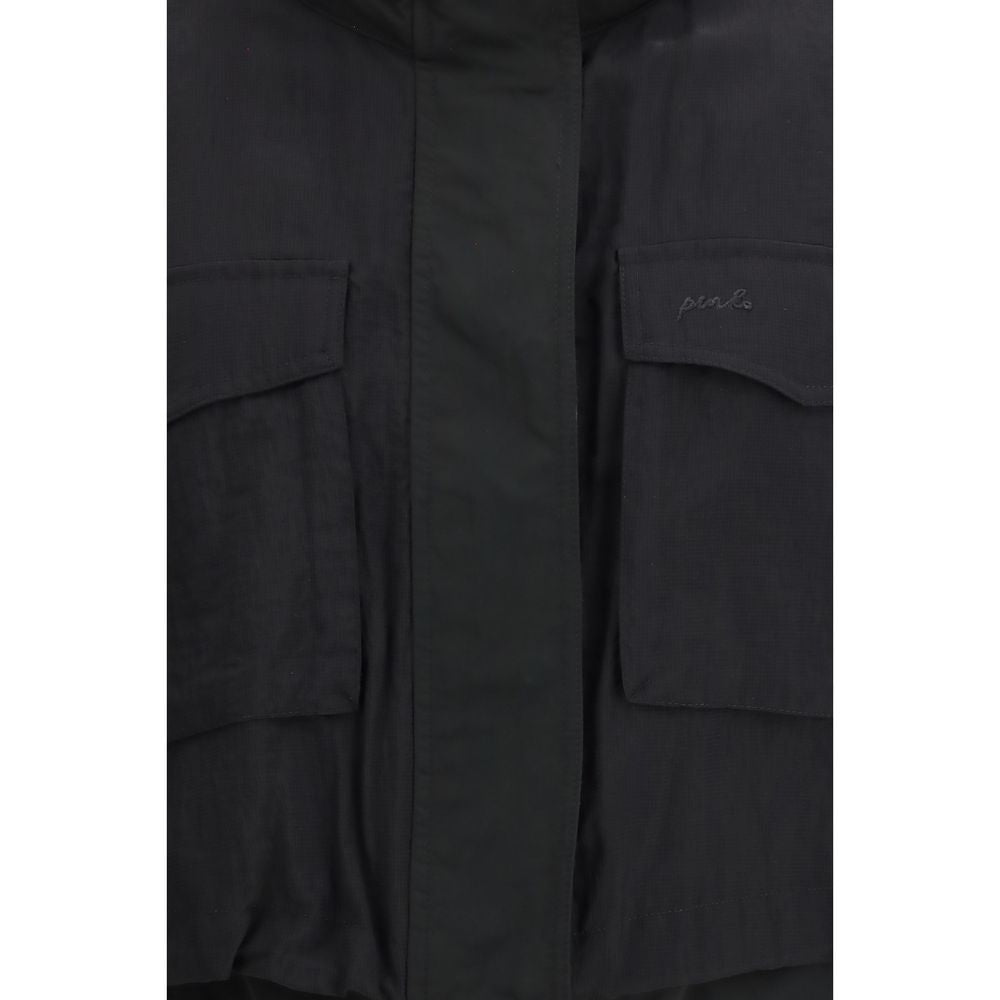 Black Nylon Sleeveless Jacket