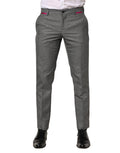 Gray Viscose Skinny Men Dress Trouser Pants