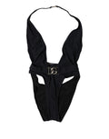 Black DG Nylon One-Piece Swimsuit Swimwear
