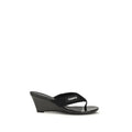 Black Polyamide Wedge Sandals