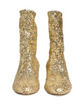 Gold Sequined Short Boots Stretch Shoes
