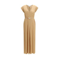 Orange Viscose Casual Dress