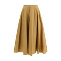 Beige Cotton Long Skirt