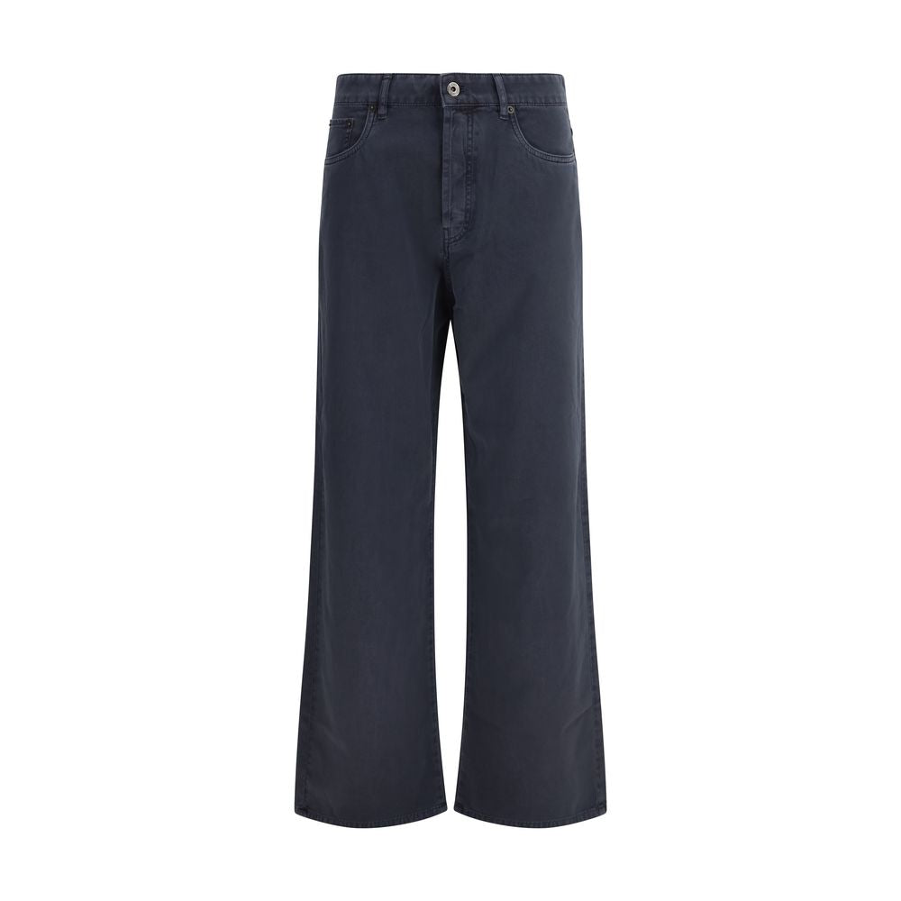 Blue Cotton Flared Jeans