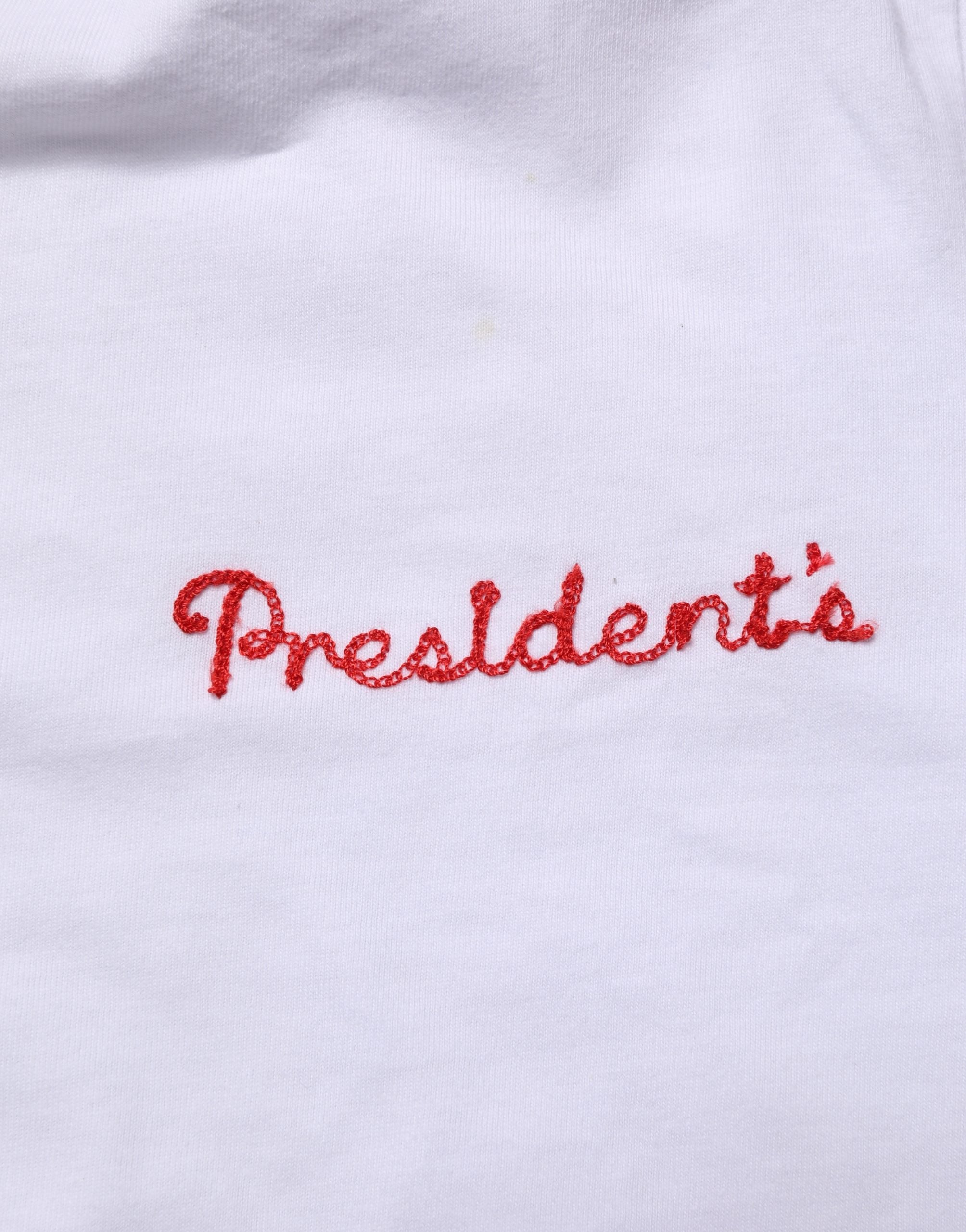 White Logo Embroidery Cotton Men Crew Neck T-shirt
