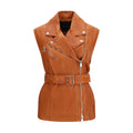 Brown Goatskin Sleeveless Jacket