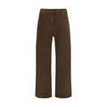 Brown Cotton Straight-Leg Jeans