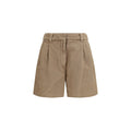 Beige Cotton Bermuda Shorts