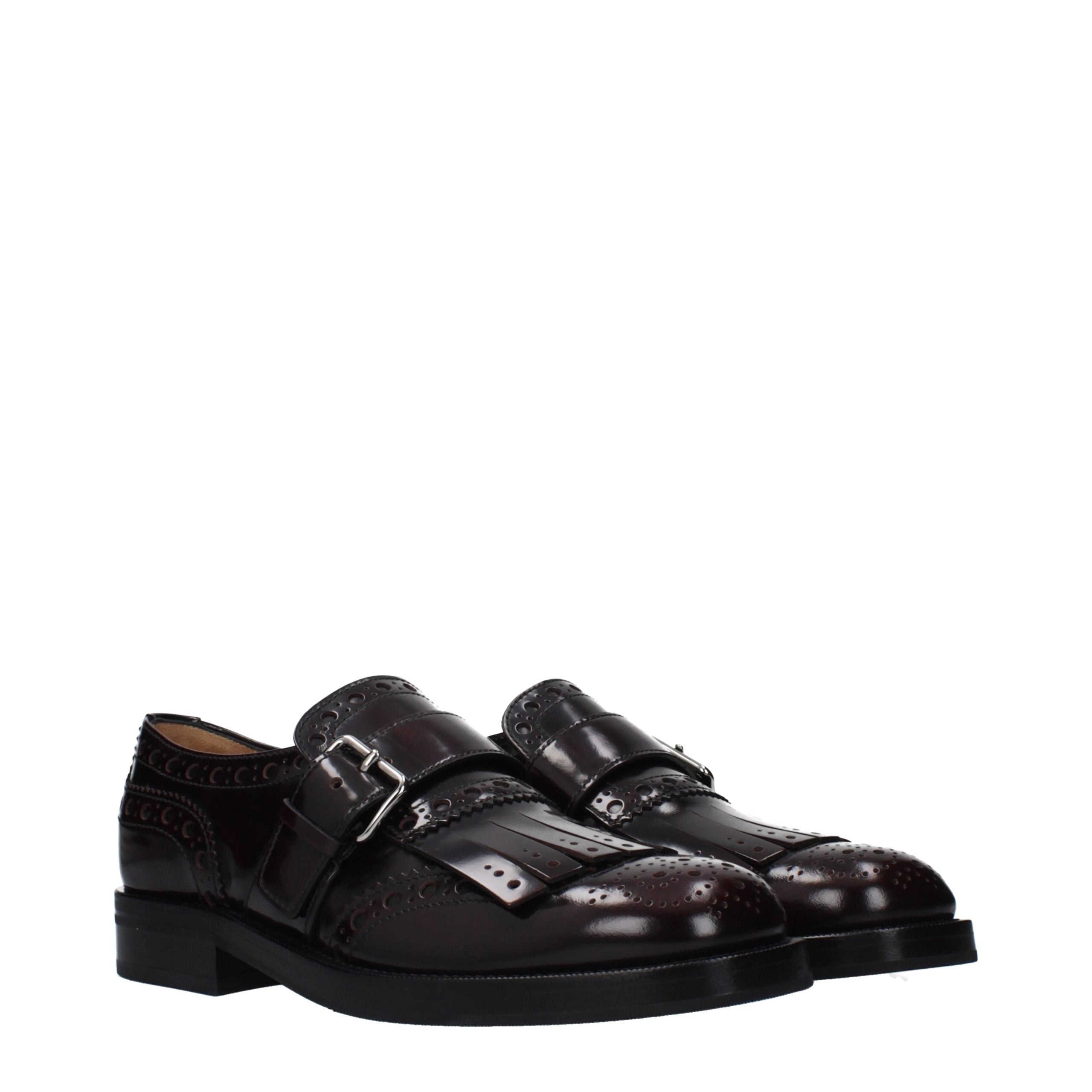 Red Leather Slip-On Loafers