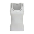 White Cotton Sleeveles T-Shirt