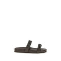 Brown Calf Leather Bos Taurus Flat Sandals