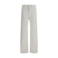 White Cotton Casual Pants