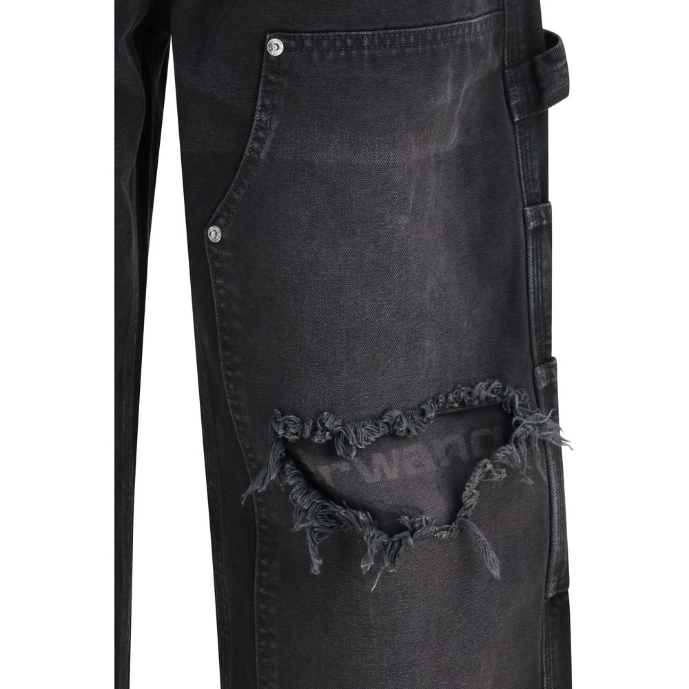 Black Cotton Cargo Pants
