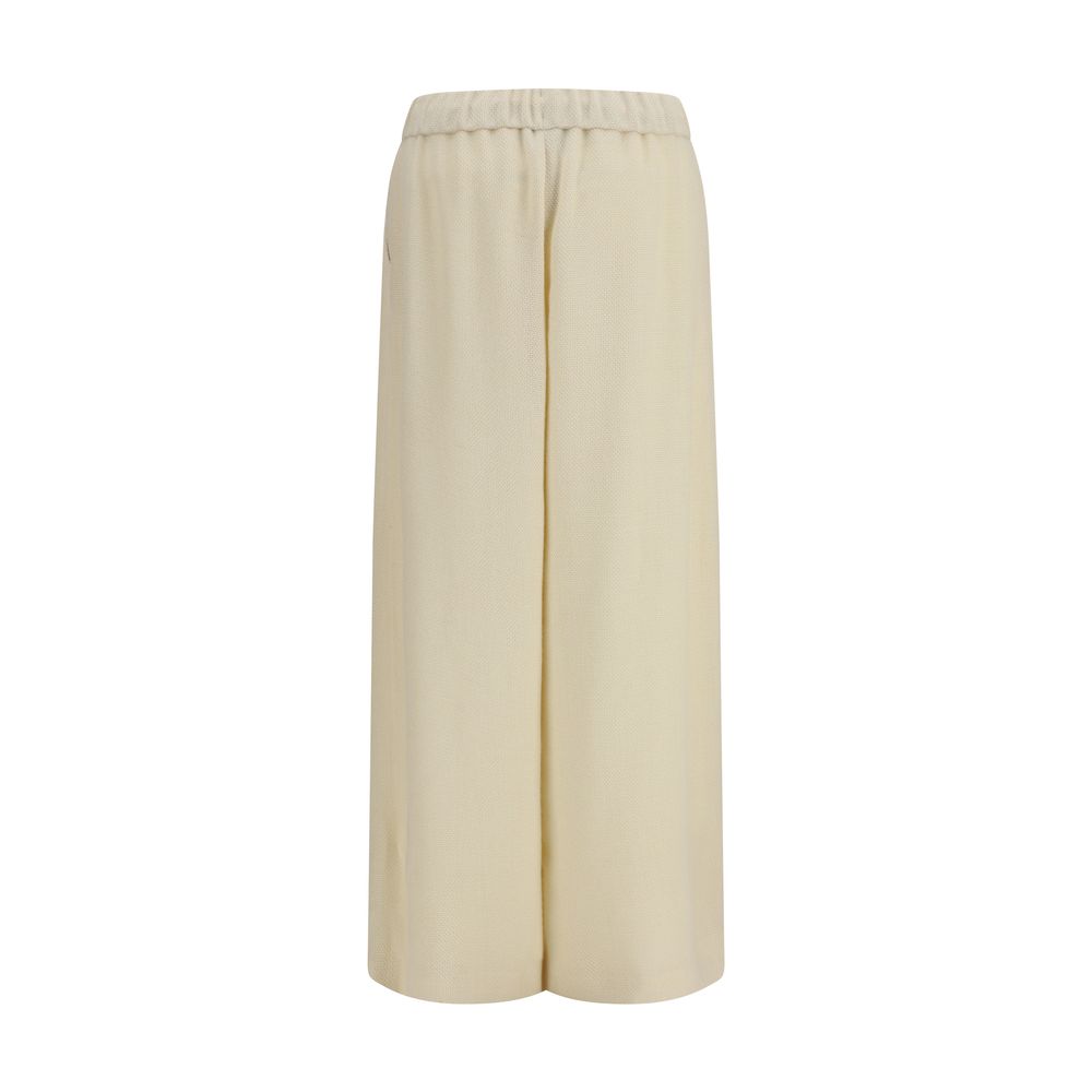 Beige Alpaca Vicugna Pacos Casual Pants