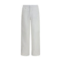 White Cotton Casual Pants