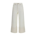 White Cotton Straight-Leg Jeans