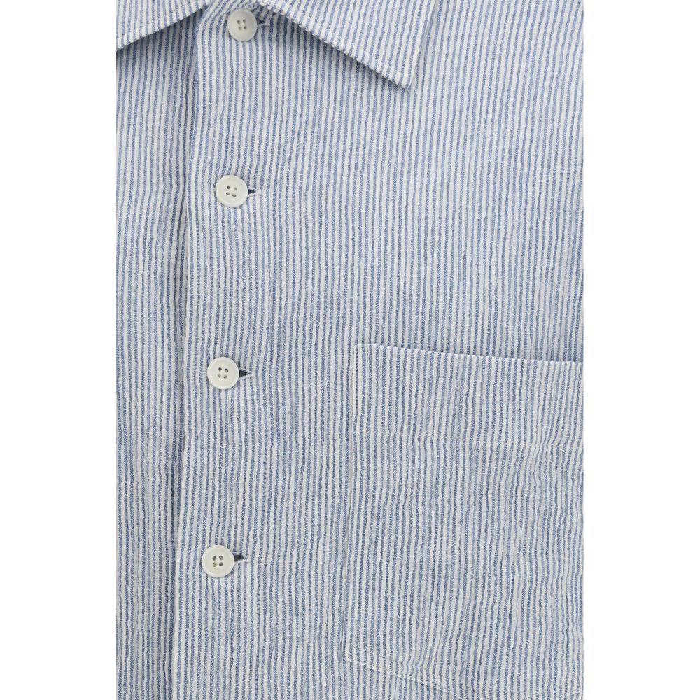 Blue Cotton Shortsleeve Shirt
