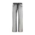 Gray Cotton Bootcut Jeans