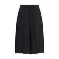 Black Viscose Bermuda Shorts