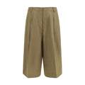 Beige Viscose Cropped Pants