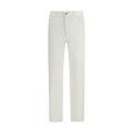 White Cotton Straight-Leg Jeans