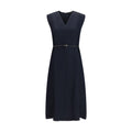 Blue Viscose Long Dress