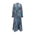 Blue Cotton Casual Dress