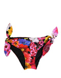 Dolce & Gabbana Black Floral Print Swimsuit Bikini Bottom Swimwear