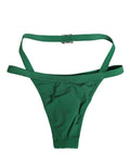 Green Logo Plaque Nylon Brief Panty Underwear