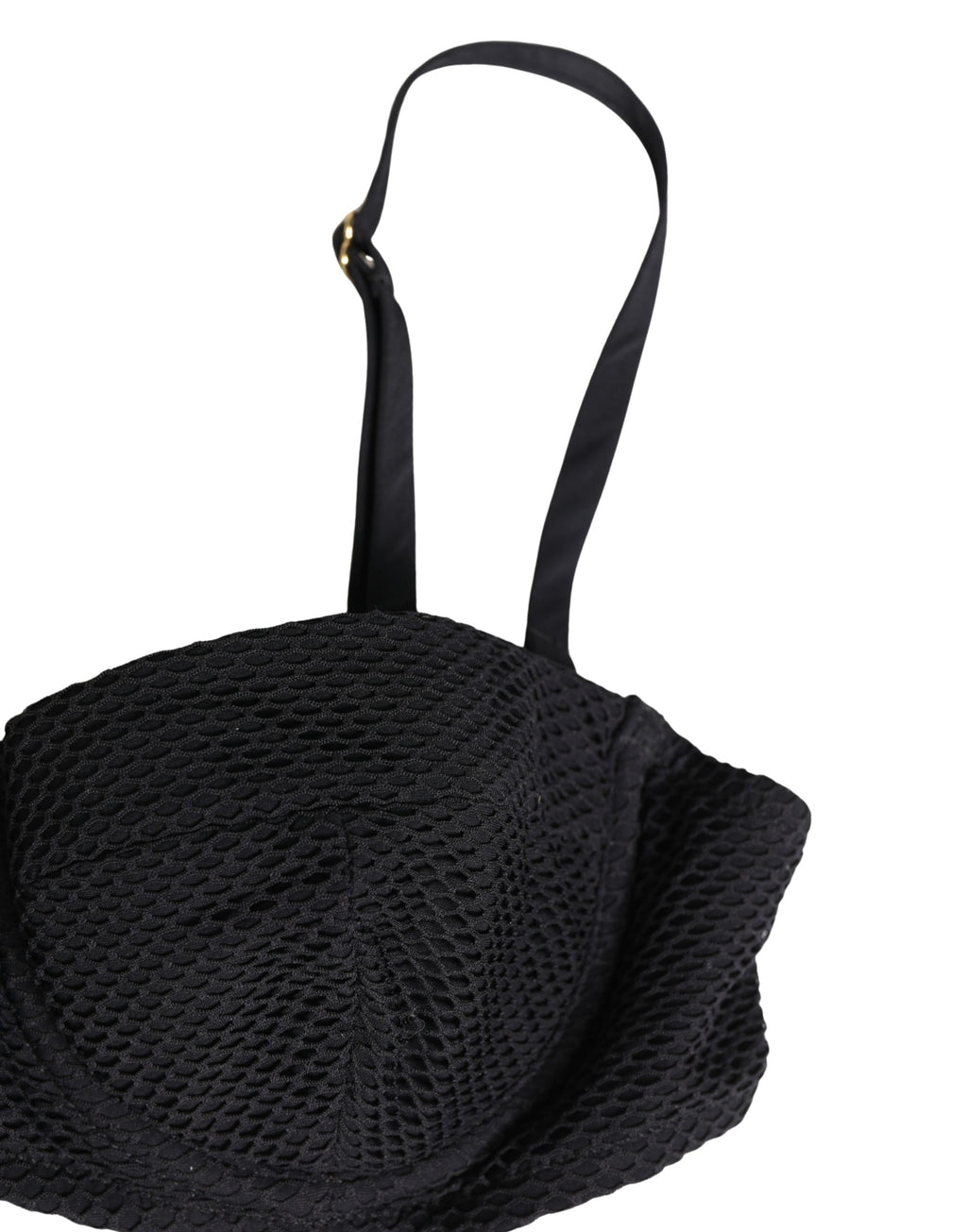 Black Nylon Padded Balconnet Brassiere Underwear
