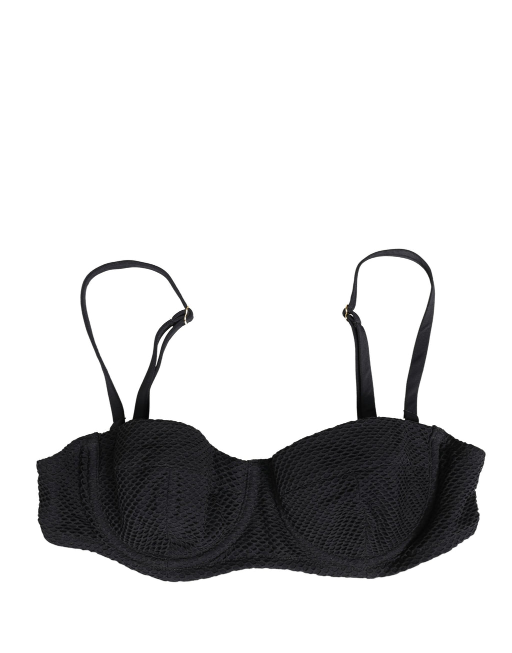 Black Nylon Padded Balconnet Brassiere Underwear
