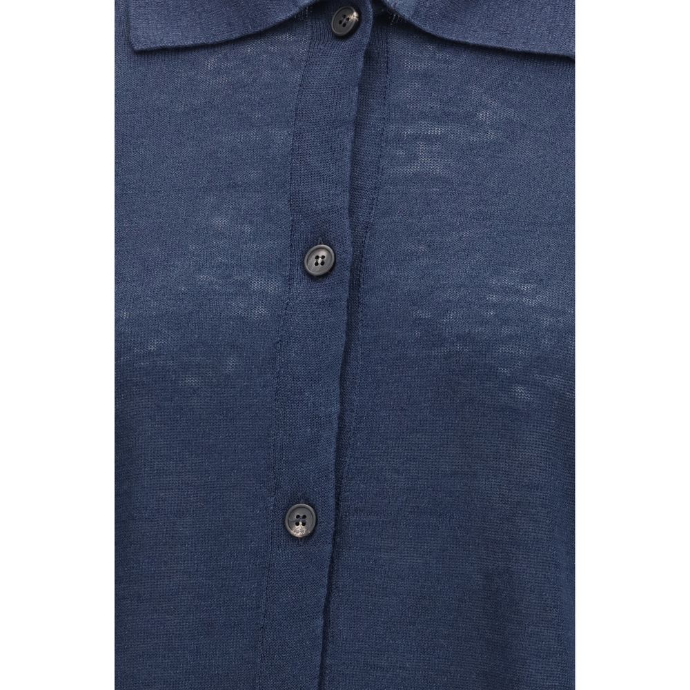 Blue Linen Cardigan