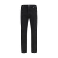 Black Cotton Tapered Jeans