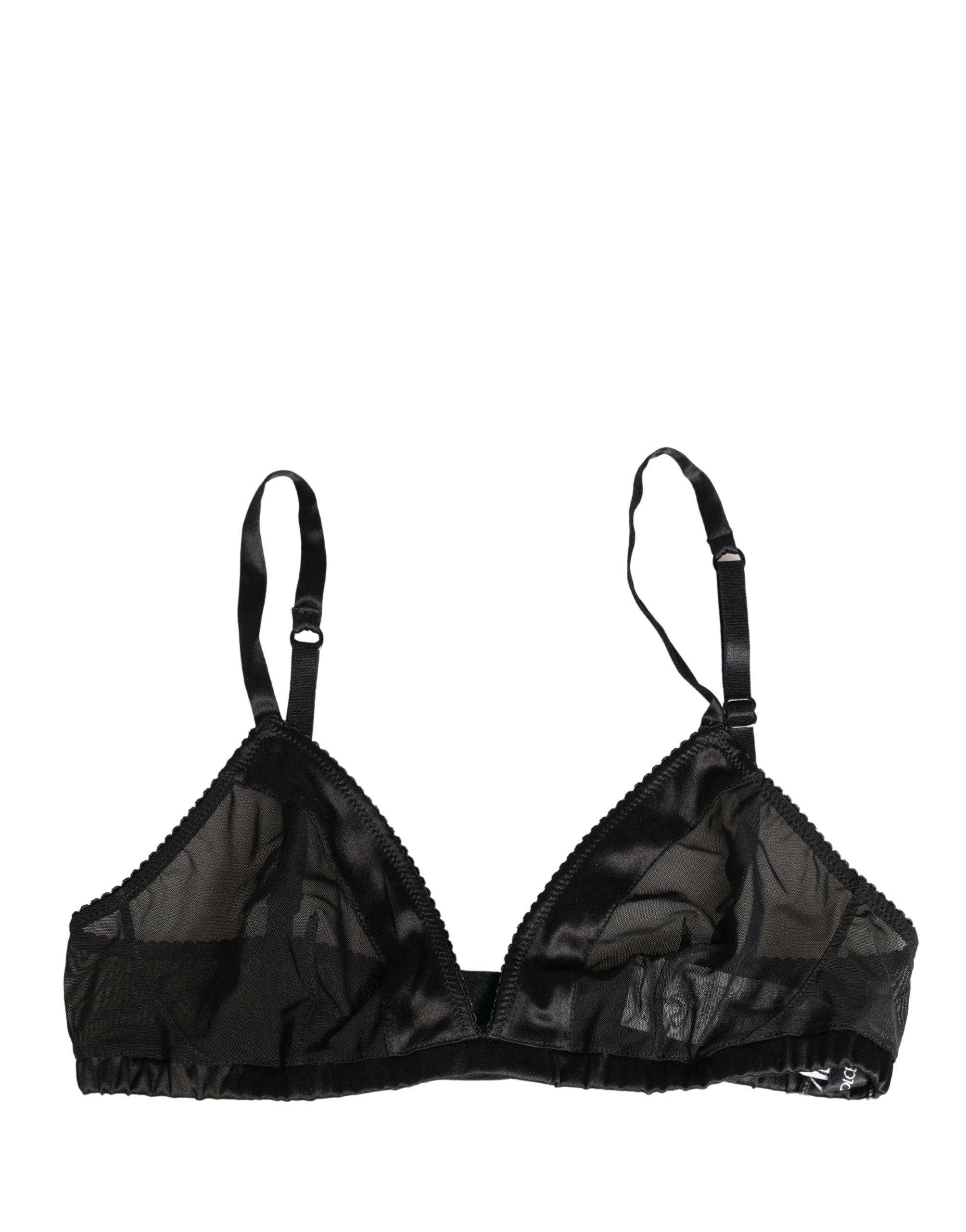 Black Nylon Stretch Soft Cup Brassiere Underwear