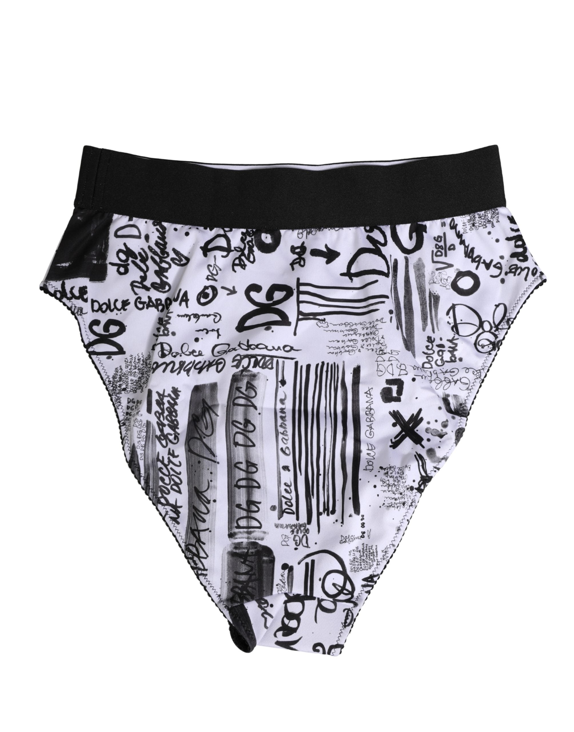 Black White Graphic Logo High Brief Underwear