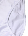White Silk Stretch Mid Waist Brief Panty Underwear