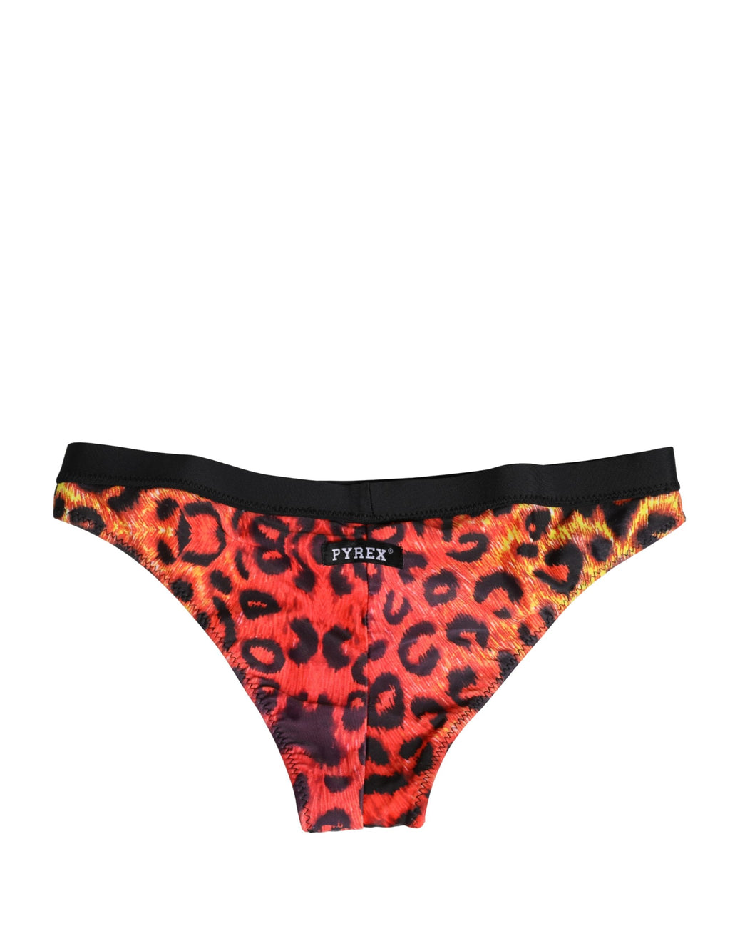 Black Top Orange Leopard Print Bottom 2 Piece Swimwear