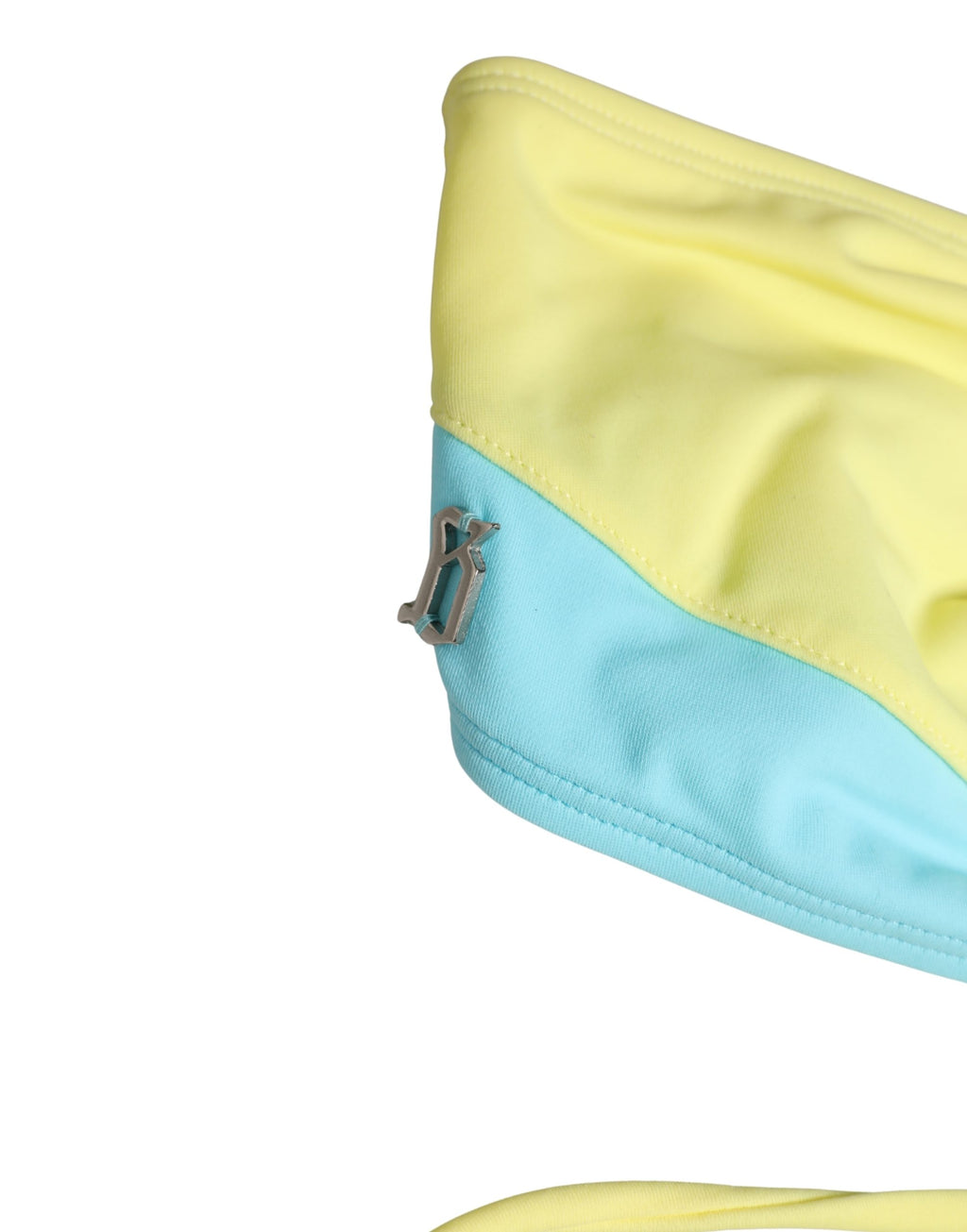 Yellow Blue Bandeau Top Bikini Bottom 2 Piece Swimwear