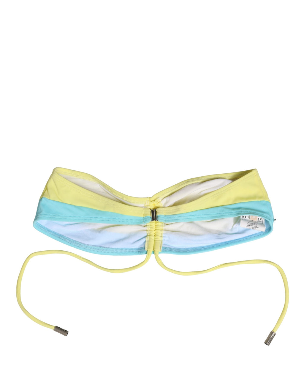 Yellow Blue Bandeau Top Bikini Bottom 2 Piece Swimwear