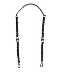 Dolce & Gabbana Black Leather Silver Chain Bag Accessory Shoulder Strap
