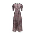 Purple Cotton Casual Dress